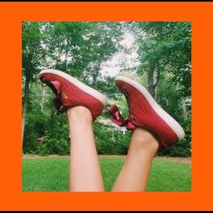 red puma sneakers